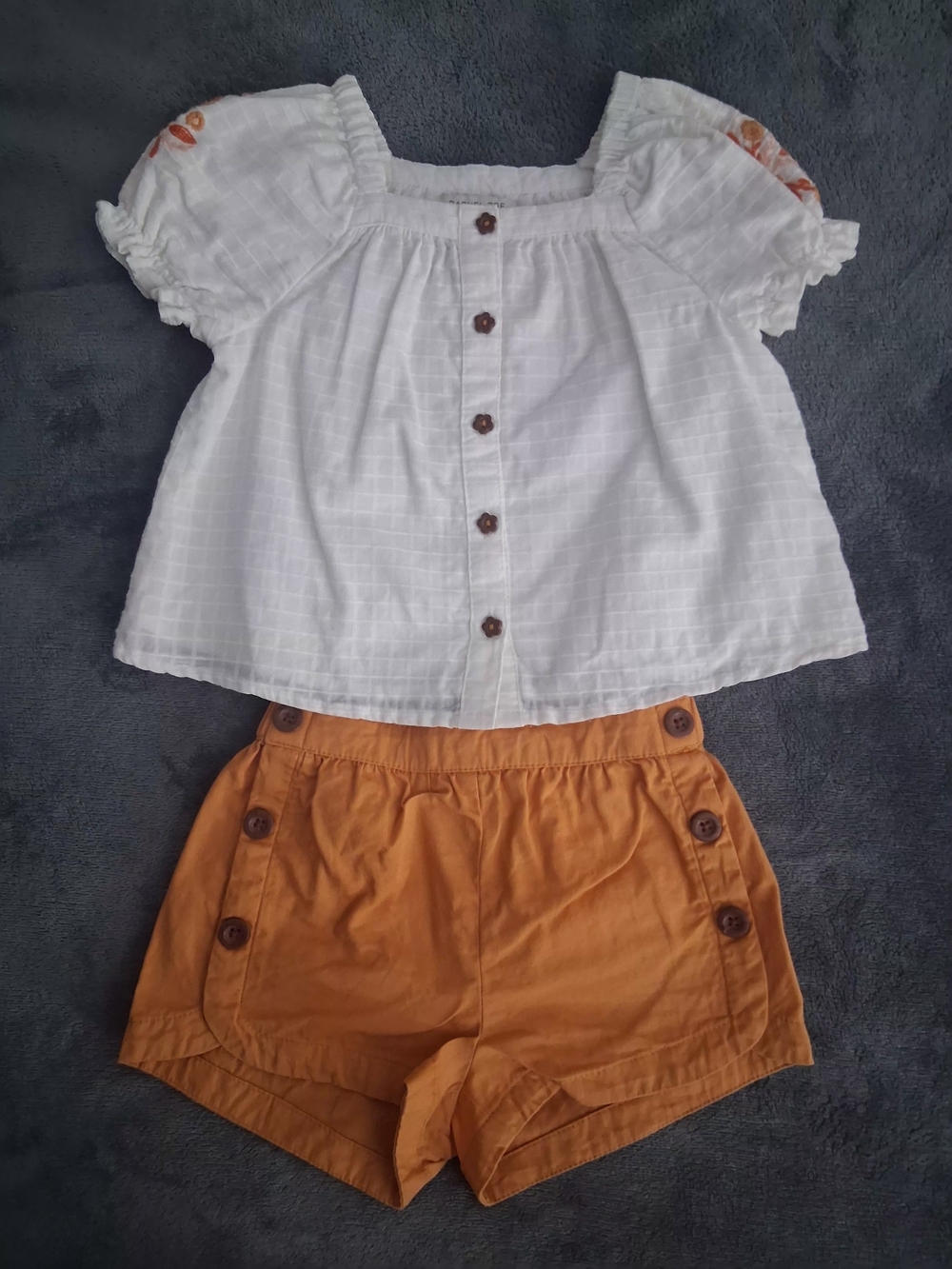 Rachel Zoe White Ruffled Collar Toddler Top